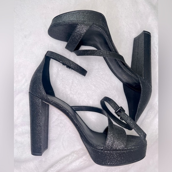 Michael Kors Shoes - Black glittery platform heels Michael Kors